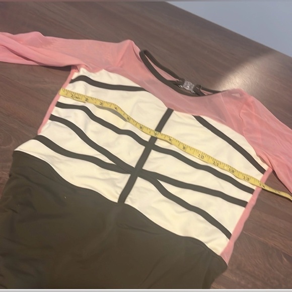 Tiger Friday Pink and Olive Colorblock leotard women’s Medium - Picture 10 of 10